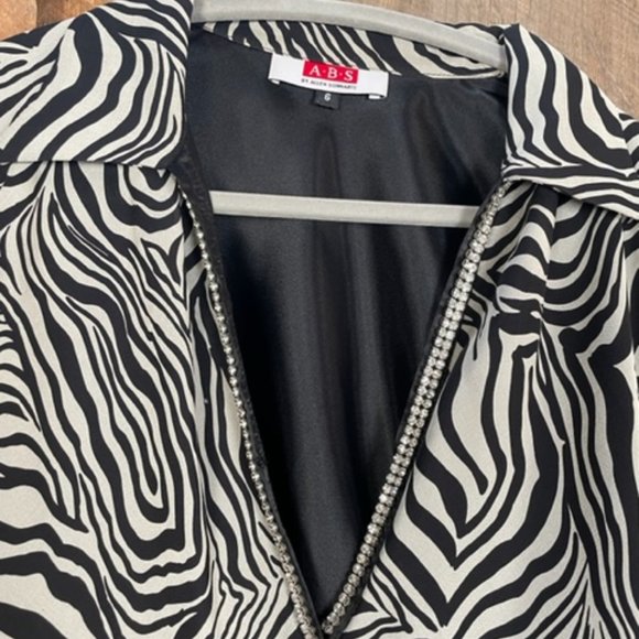 ABS by Allen Schwartz Vintage Zebra Print Shift Dress - Size 6 - Picture 8 of 15